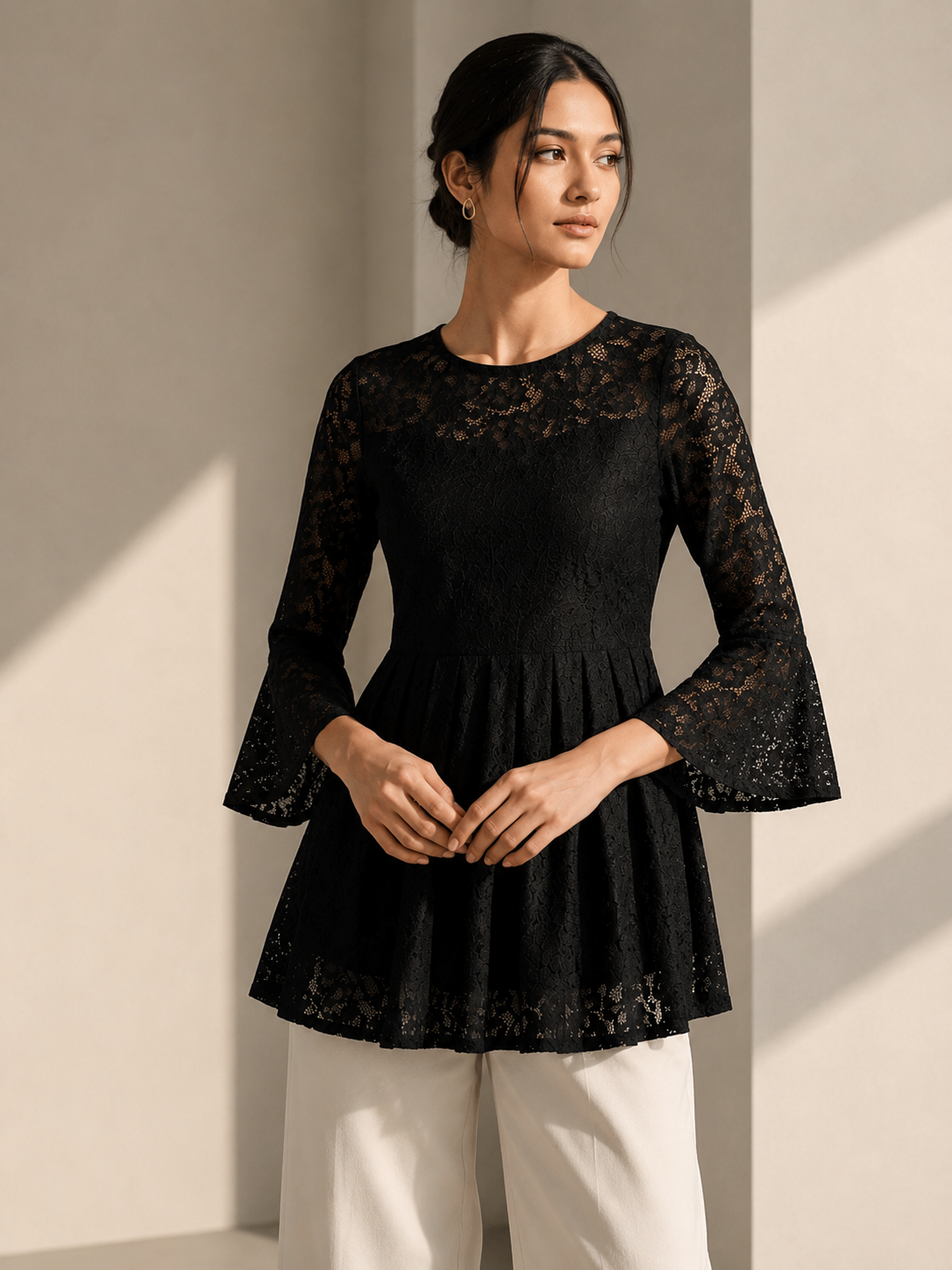 BAGASE Noir Lace Kurta