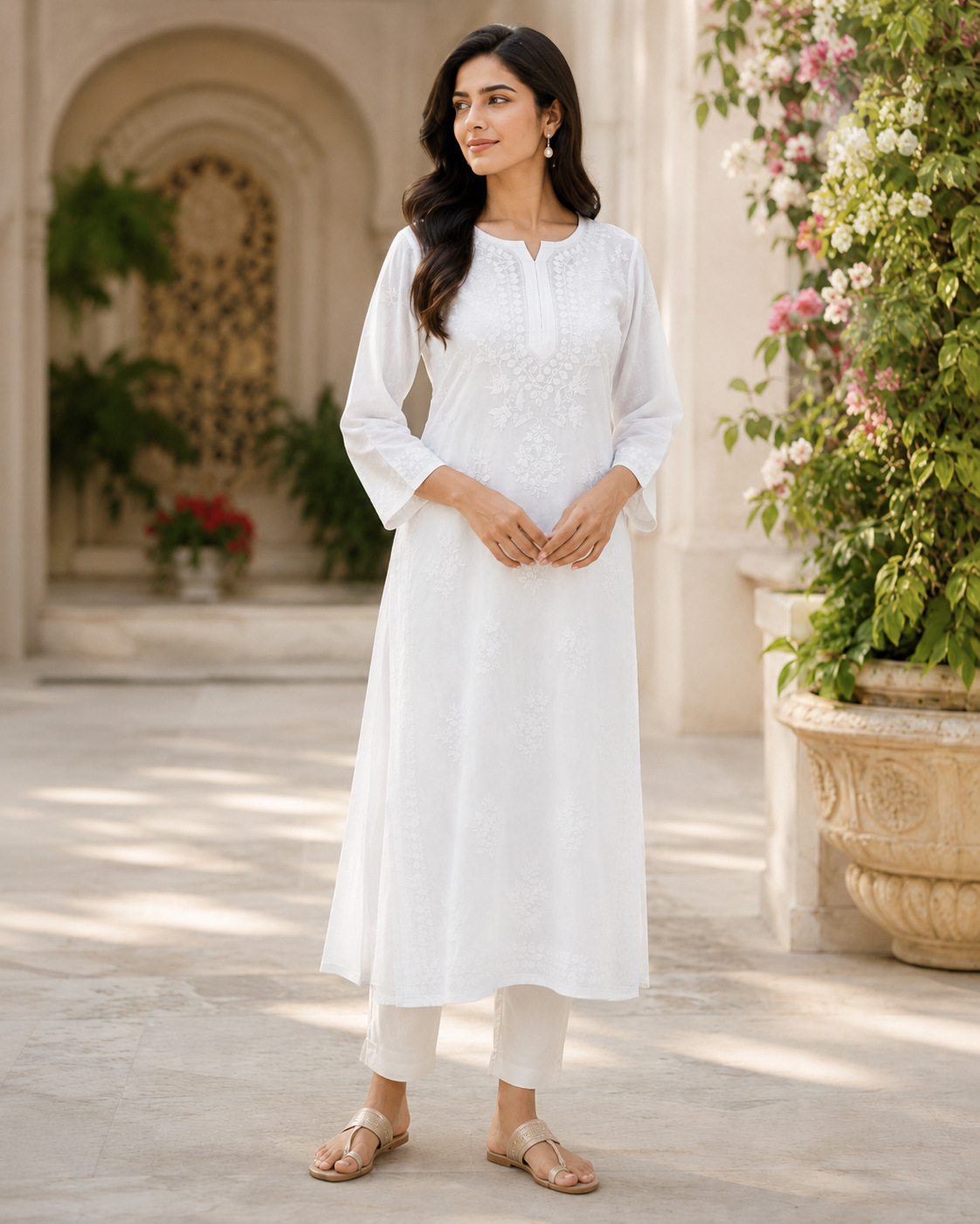 Bagese Ivory Whisper Embroidered Kurta Set