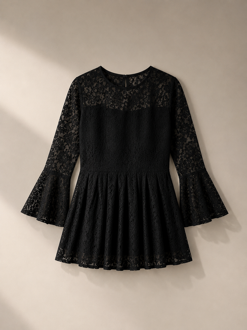 BAGASE Noir Lace Kurta
